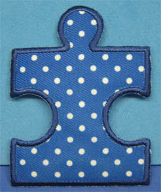 Bügelmotiv PRYM Puzzleteil blau/weiss